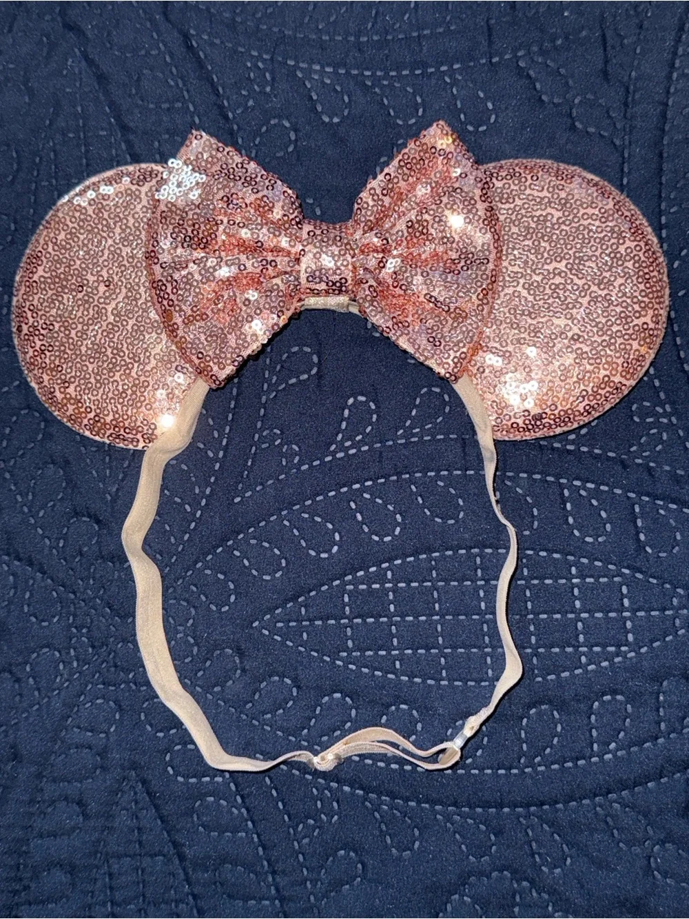 Rose Gold Sequin Minnie Ears Headband